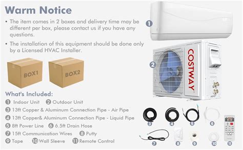 costway 12000 btu mini split installation