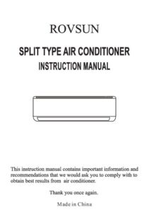 rovsun mini split installation manual