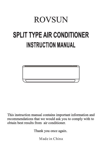 rovsun mini split installation manual